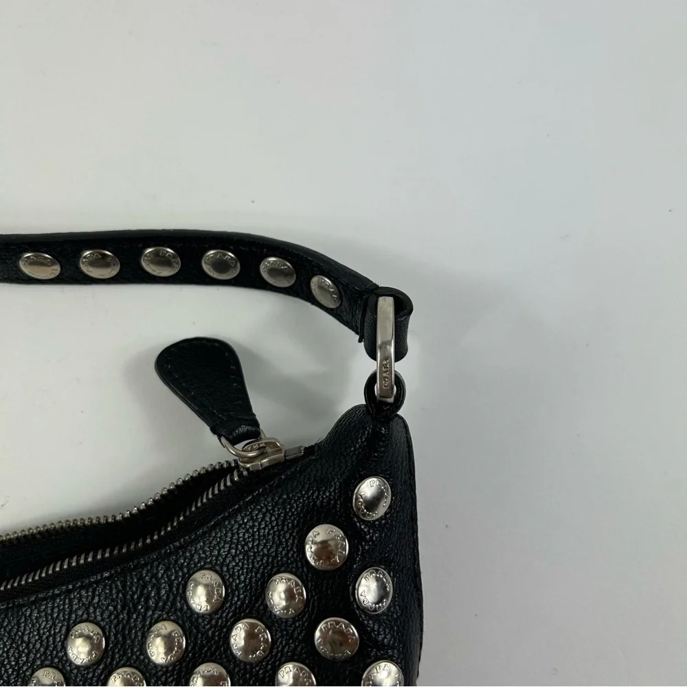 Rare Prada Vintage Antic Stud-Embellished Pochette - Picture 7 of 11